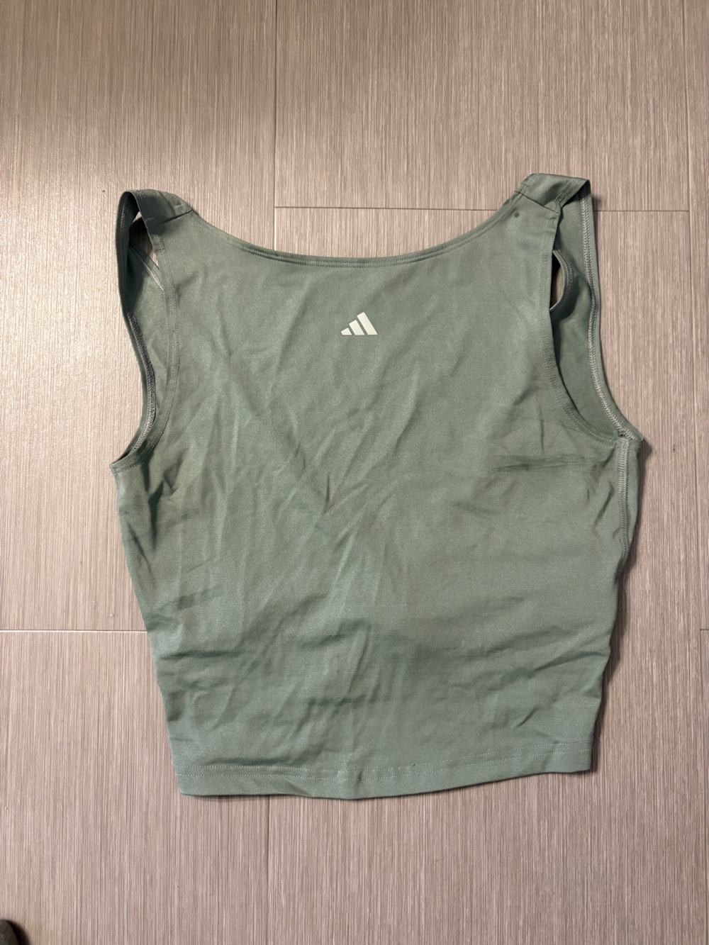 adidas Olive Green Performance Tank Top with Logo